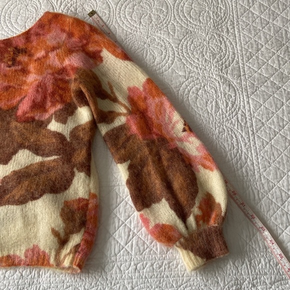 Sezane Alban Mohair Knit Floral Sweater Multi Colors Fits XS to S - Picture 11 of 17